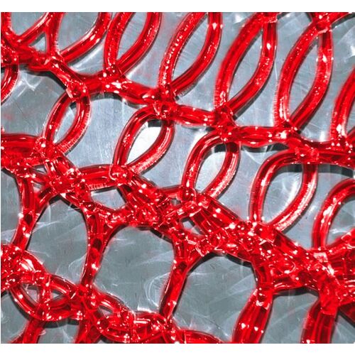 Malla PVC estrecha Purpurina 1 x 10 metros Rojo