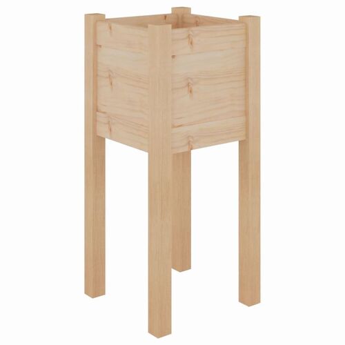 Set 2 Jardineras madera maciza pino 31 x 31 x 70 cm