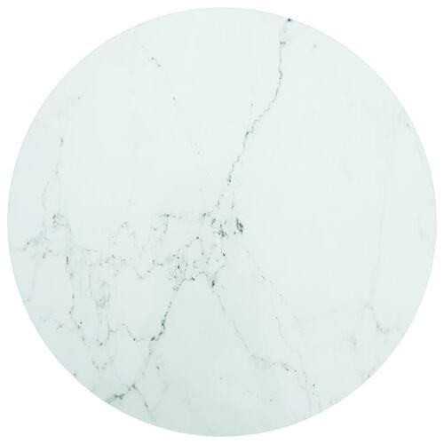 Superficie mesa vidrio templado mármol blanco Ø60 x 0.8 cm
