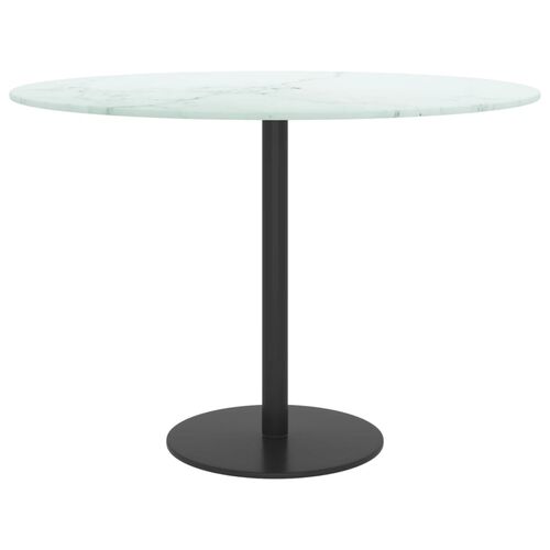Superficie mesa vidrio templado mármol blanco Ø60 x 0.8 cm