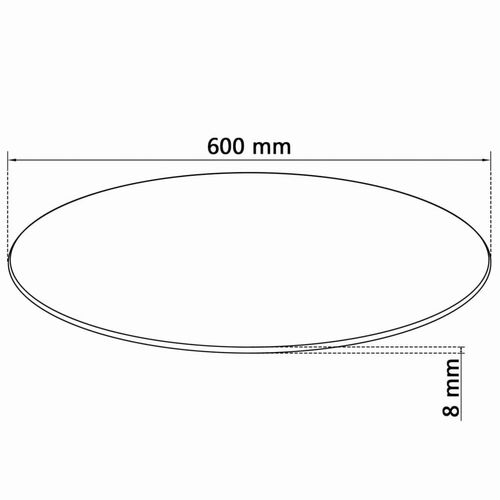 Tablero de mesa cristal templado redondo transparente 600 mm