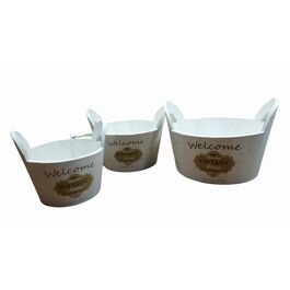 Set 3 cubos decoración "Welcome" 28 x 24 x 19 cm