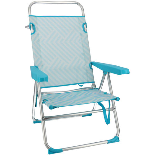 Silla aluminio 5 posiciones turquesa 50 x 64 x 90 cm