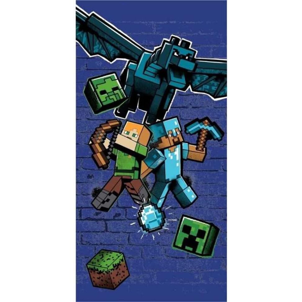 Toalla playa poliester Minecraft 140 x 70 cm
