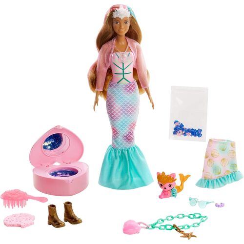 Mueca Barbie Sirena y accesorios