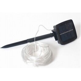 Guirnalda solar 100 leds cálido jardín 3 funciones 5 metros