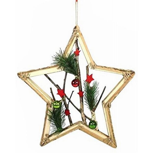 Estrella Navidad madera 42 cm