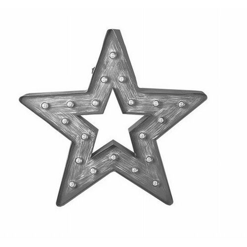 Estrella Navidad metal decorado con luz 20LEDs 38 x 38 x 5 cm