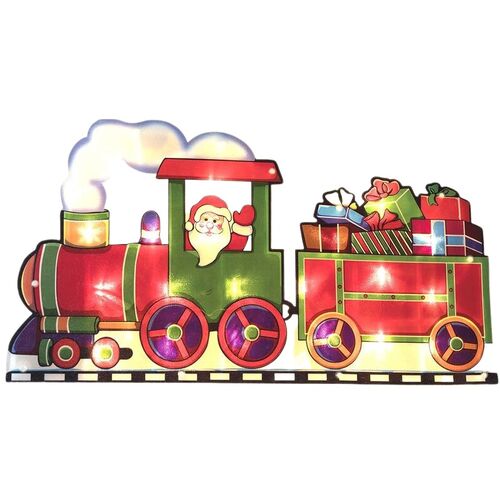 Tren decoración Navidad Santa Claus Papá Noel 20 LED a pilas