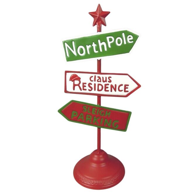 Señales decoración Navidad "Polo Norte" 22 x 15 x 46 cm