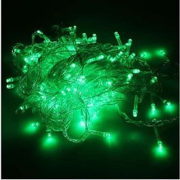 Guirnalda led cordón 10 metros 100 leds verde AC220V