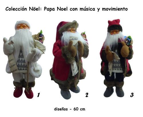 Figura decoración Navidad Papá Noel sonido y movimiento 60cm Modelo-3