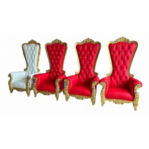 Trono madera decoración original Rojo Navidad 172 x 95 x 80 cm