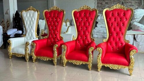 Trono madera decoración original Rojo Navidad 172 x 95 x 80 cm