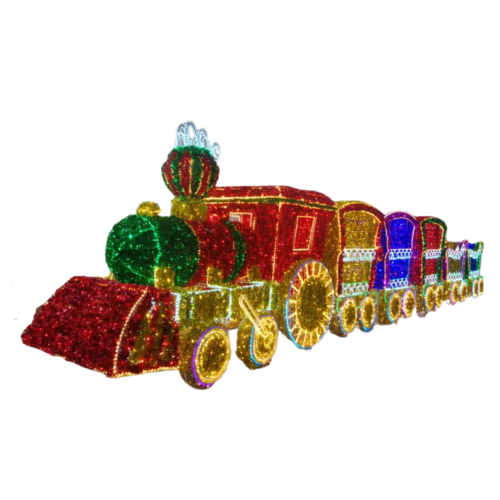 Tren Led rojo y verde decoración profesional Navidad eventos 10 metros tren completo