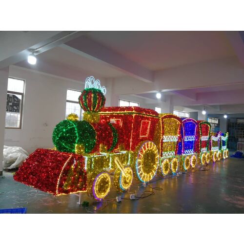 Tren Led rojo y verde decoración profesional Navidad eventos 10 metros tren completo