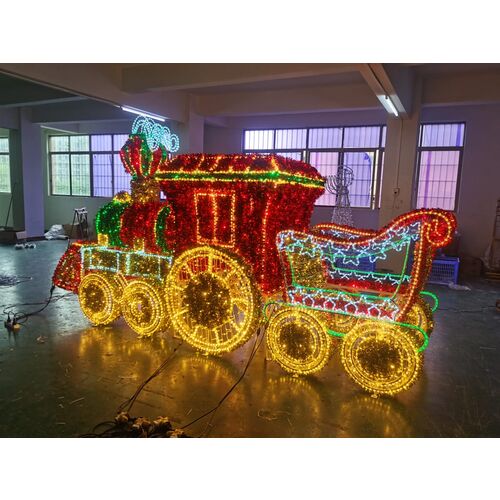 Tren Led rojo y verde decoración profesional Navidad eventos 10 metros tren completo