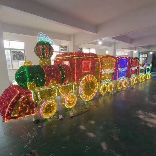 Tren Led rojo y verde decoración profesional Navidad eventos 10 metros tren completo