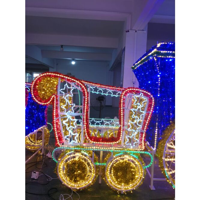 Tren Led rojo y verde decoración profesional Navidad eventos 10 metros tren completo