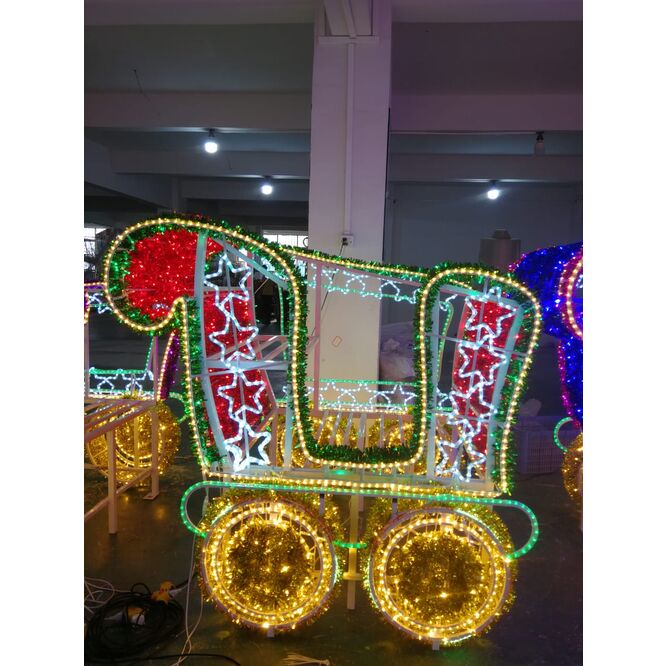 Tren Led rojo y verde decoración profesional Navidad eventos 10 metros tren completo