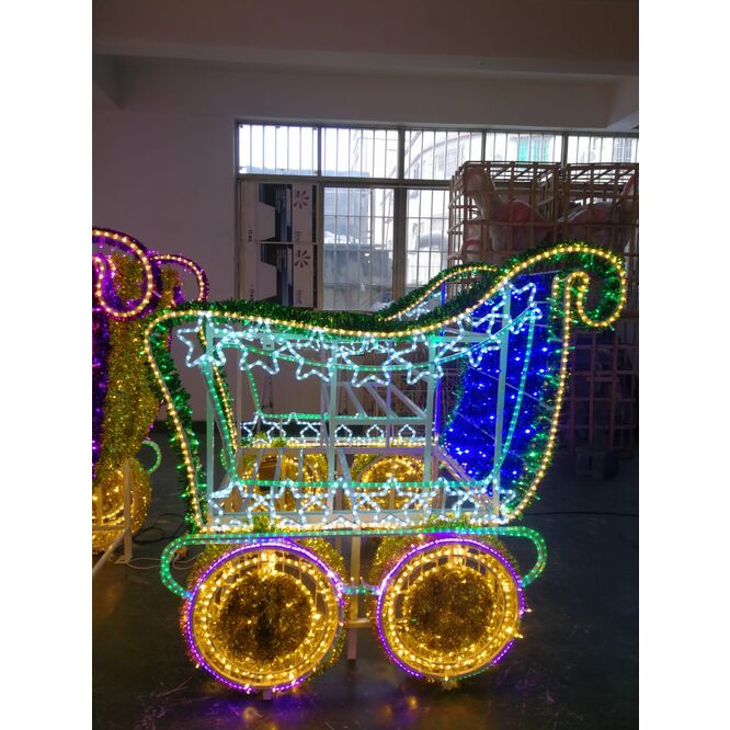 Tren Led rojo y verde decoración profesional Navidad eventos 10 metros tren completo