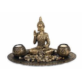 Jardín zen con portavelas 34 x 23 x 20 cm