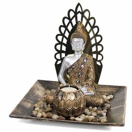 Jardín zen con portavelas 24 x 21 x 21 cm