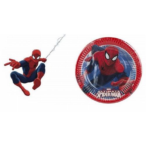 Pack de 8 platos Spiderman 20 cm