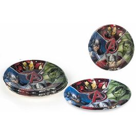 Pack 8 platos de cartón de Los Vengadores 20 cm