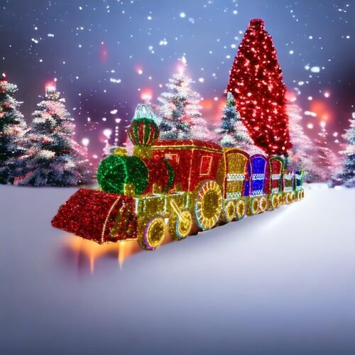 Tren Led rojo y verde decoración profesional Navidad eventos 10 metros tren completo