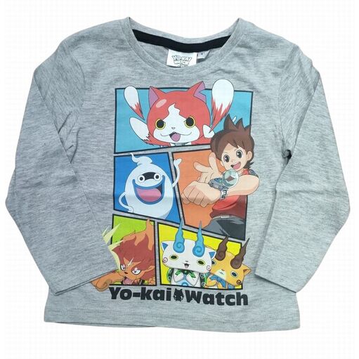Camiseta manga larga Yo-Kai Watch gris 3 aos