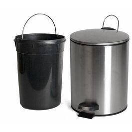 Papelera Cubo basura pedal acero inoxidable 5 litros
