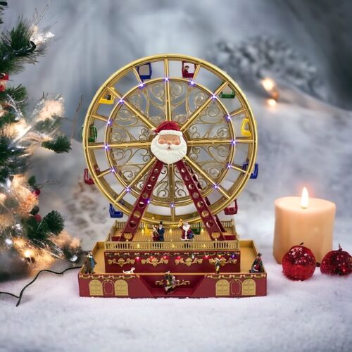 Noria Navidad Papá Noel luces y sonido 38 x 17 x 48,5 cm