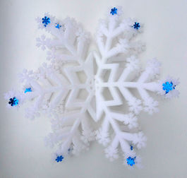 Espuma decorativa copo de nieve adornos azules 3D - 30 cm
