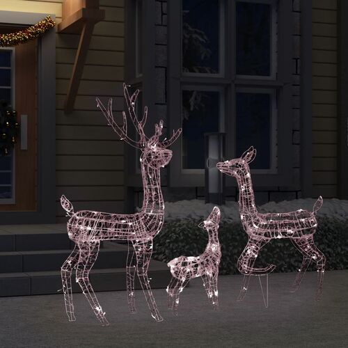 Familia renos decoración Navidad 300 LEDs blanco cálido