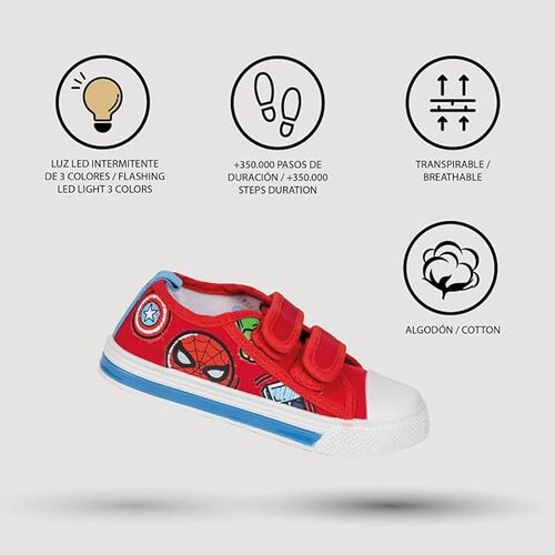 Zapatillas velcro con luces Los Vengadores Marvel 27