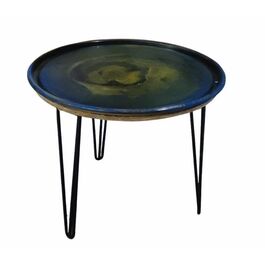 Mesa baja auxiliar patas acero Vintage 50 x 60 x 60 cm