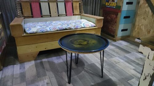 Mesa baja auxiliar patas acero Vintage 50 x 60 x 60 cm