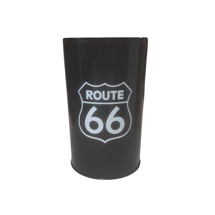 Bidn de Metal mesa alta Barril Industrial lacado blanco y negro "Route 66" 93 x 57 cm