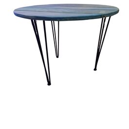 Mesa madera patas acero estilo "Vintage" 70 x 20 cm