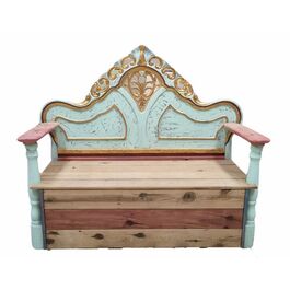 Banco rústico de madera estilo Vintage 159 x 135 x 62 cm