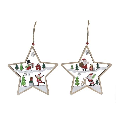 Estrella decorada colgante 22x22x0,3 cm 2 modelos