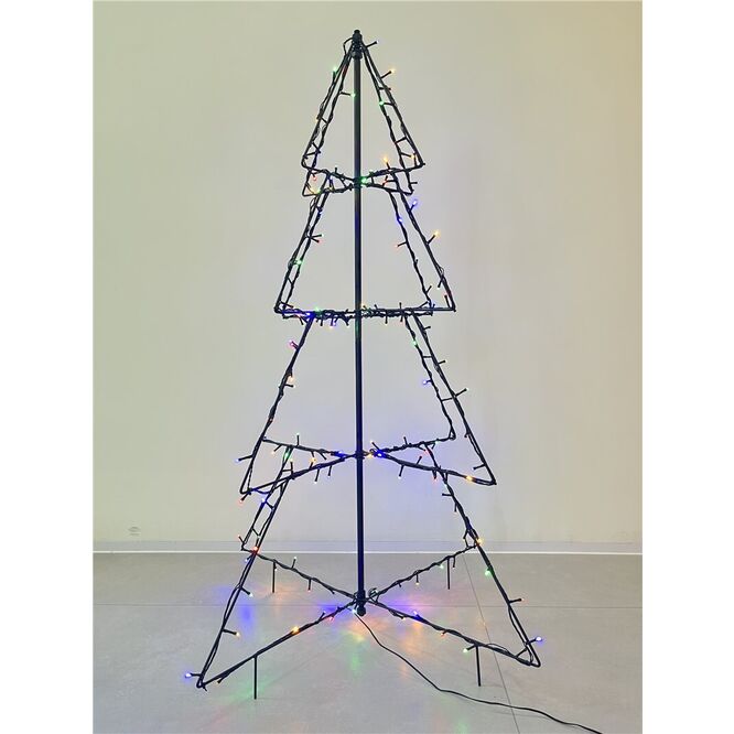 Árbol Navidad plegable 160 led multicolor 120x78 cm