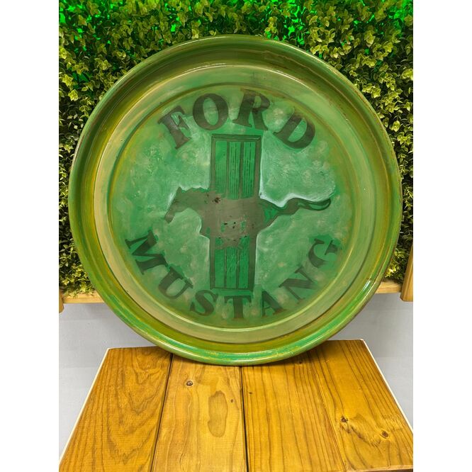 Tapa barril decorativa grabada a laser "Ford Mustang" diámetro 60cm ancho 1cm