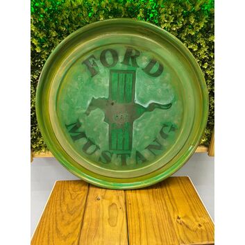 Tapa barril decorativa grabada a laser "Ford Mustang" diámetro 60cm ancho 1cm