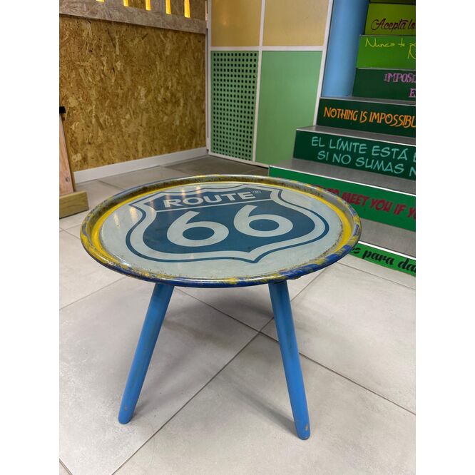 Tapa barril decorativa grabada a laser "Route 66" diámetro 60 ancho 1cm