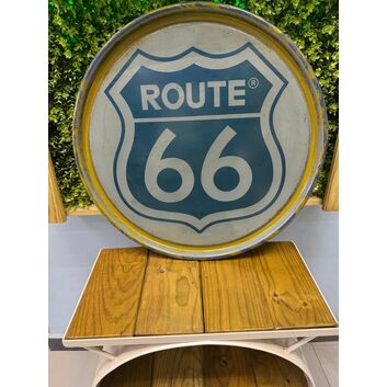 Tapa barril decorativa grabada a laser "Route 66" diámetro 60 ancho 1cm