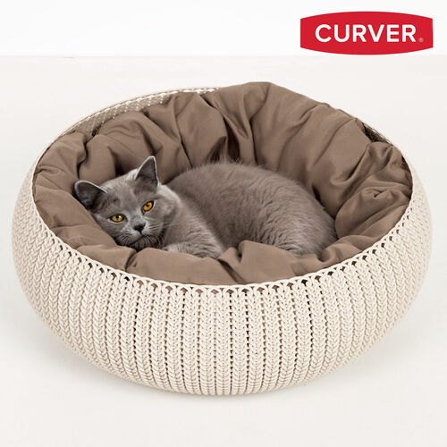 Cama Knit con cojin para mascotas 54 x 19 cm