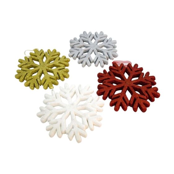 Set 4 Colgantes Copo de Nieve decorativos