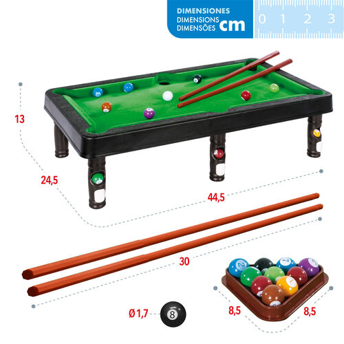 Juego mini billar 44,5 x 24,5 x 13 cm